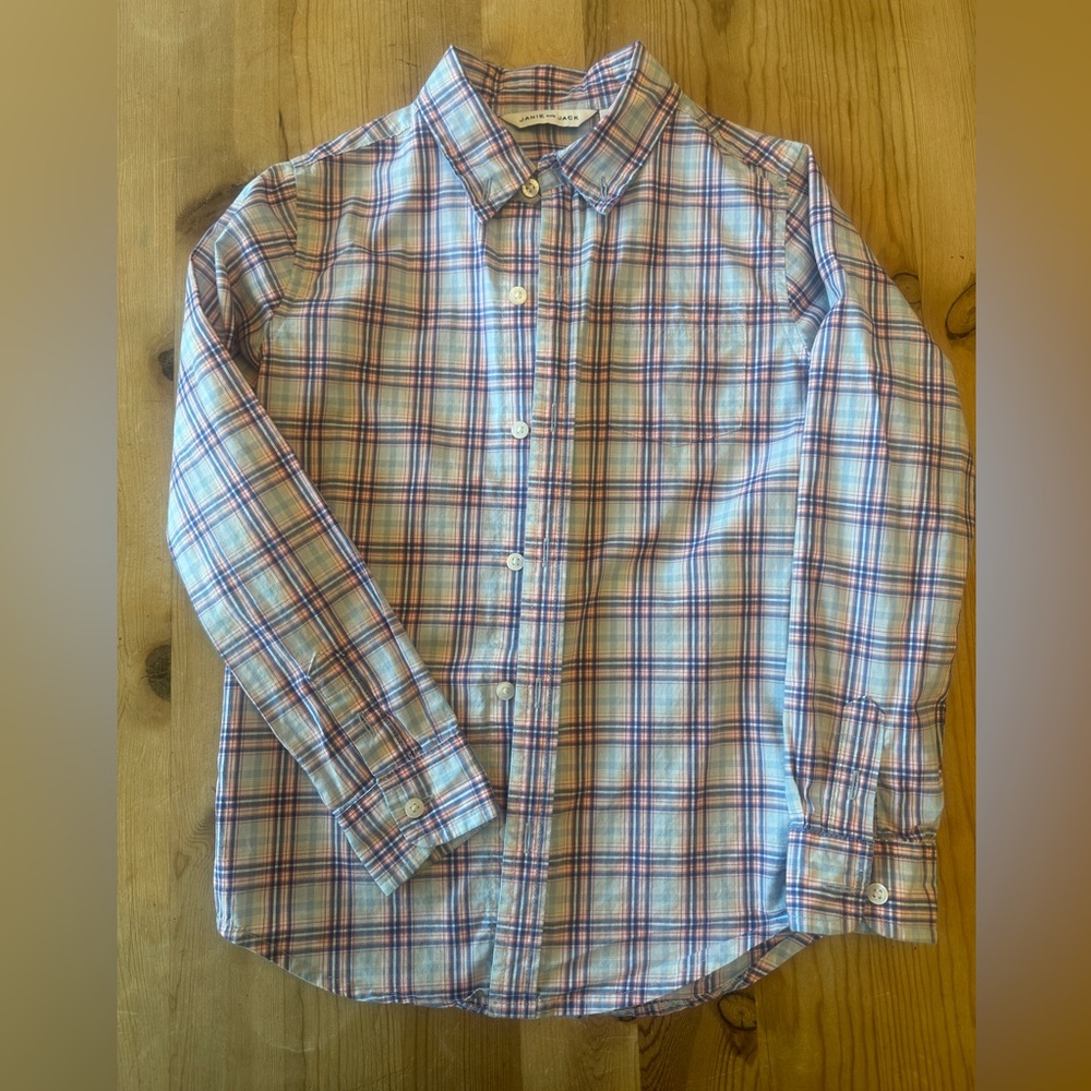 Janie and Jack Multicolor Plaid Button Down Shirt